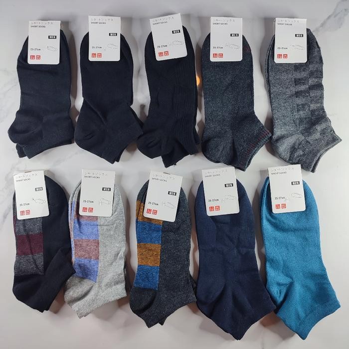 Kaos Kaki Ankle Uniqlo Men Polos dan Motif Anti Bacterial