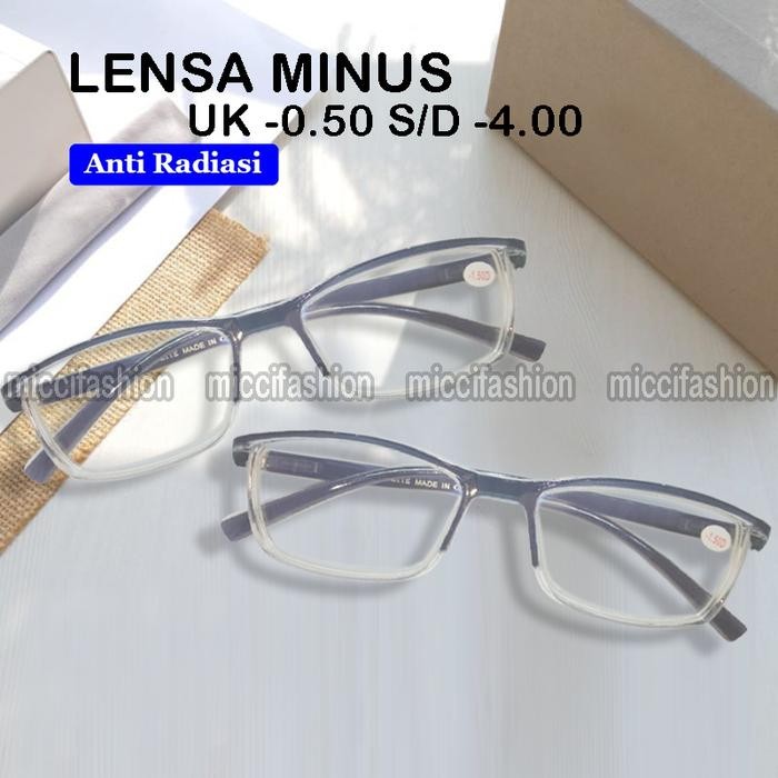 Kacamata Baca Minus Optik Jarak jauh Uk -050- -400 Pria Wanita Unisex