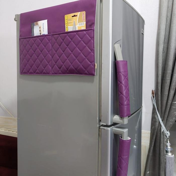 Satu Set Sarung Alas Taplak Kulkas ( 1 Alas + 2 Cover Gagang ) Kulit