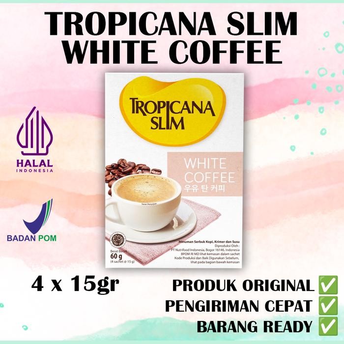 

8SXE Tropicana Slim White Coffee 4 Sachet - Kopi Susu Manis Tanpa Gula Pasir