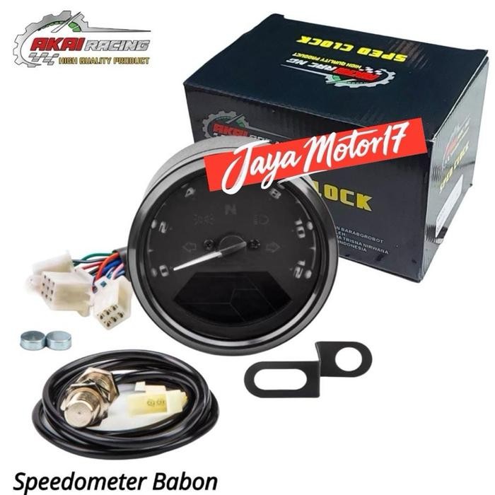 TERLARIS Speedometer babon bulat LED DIGITAL plus sensor speedo meter speedometer motor babon bulat