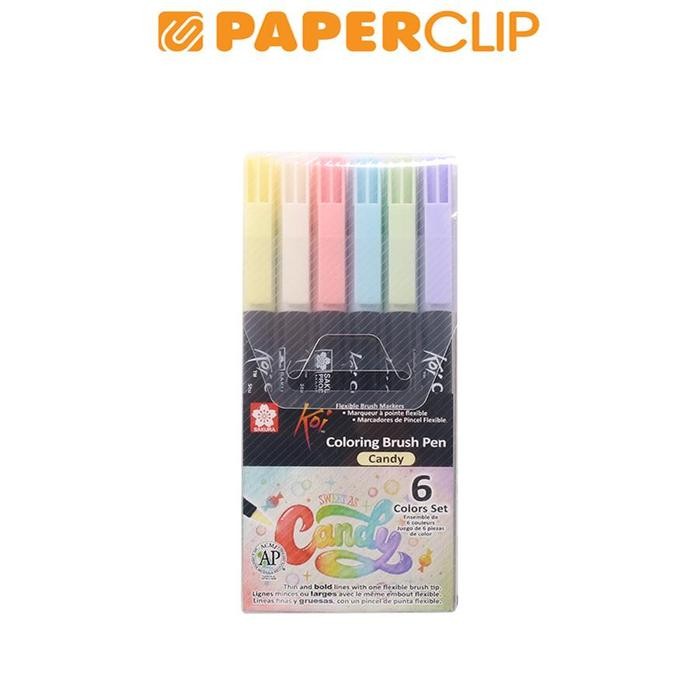 

BRUSH PEN SAKURA KOI SET 6 XBR-6H CANDY