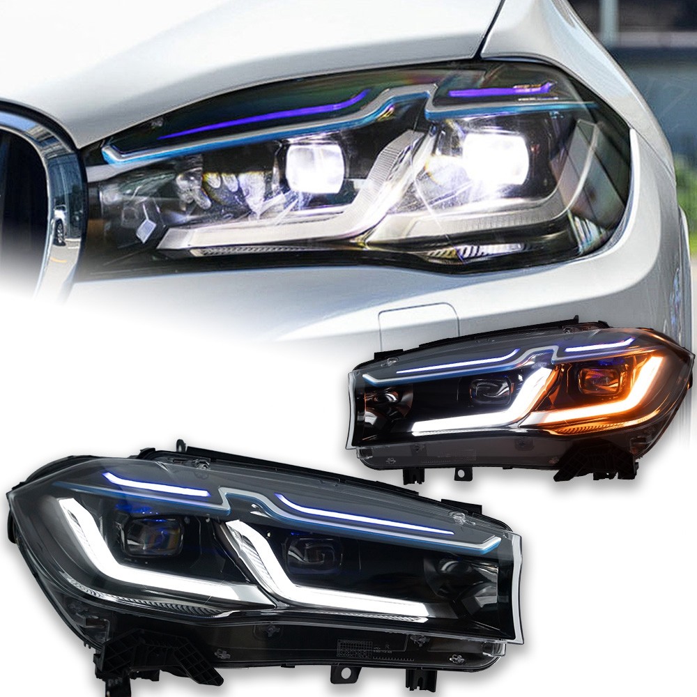 Headlight For BMW X5 F15 2014-2018 Car LED DRL Hella 5 Xenon Lens Hid