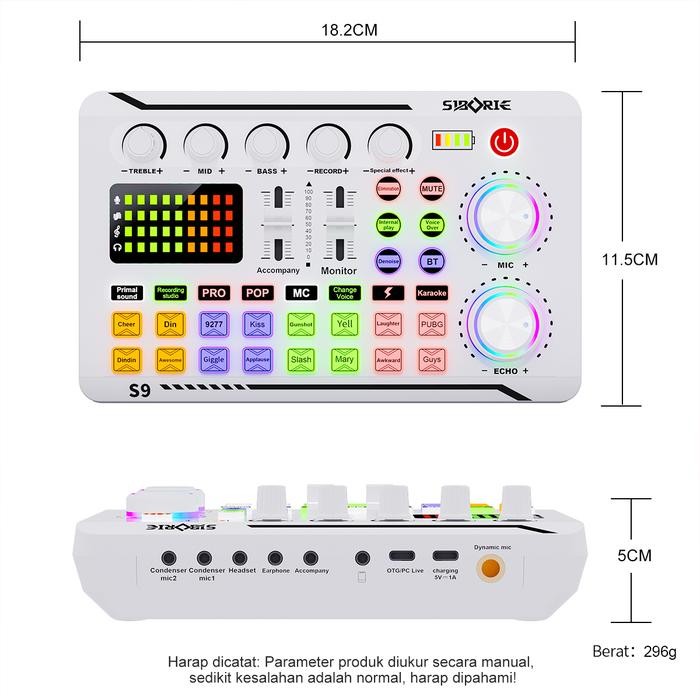 SiborieCODS9+H2 Paket Lengkap Soundcard Headphone Set Pengiriman Cepat