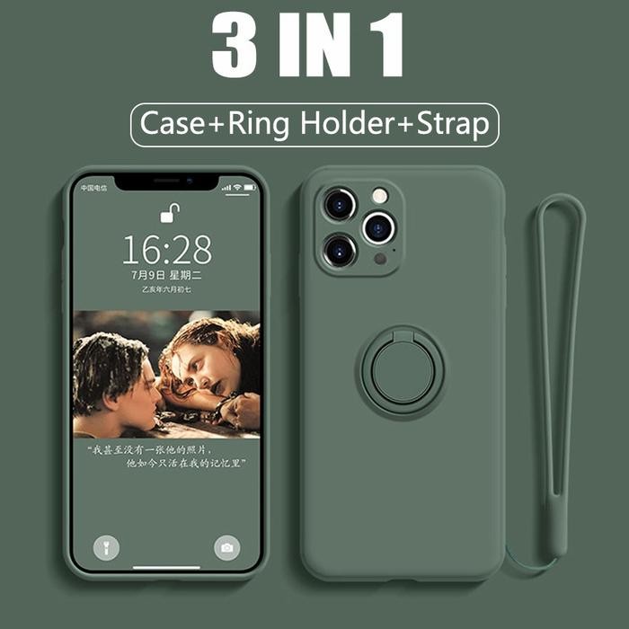 IPHONE 14 SOFT CASE RING SILIKON MICROFIBER MAGNET HOLDER