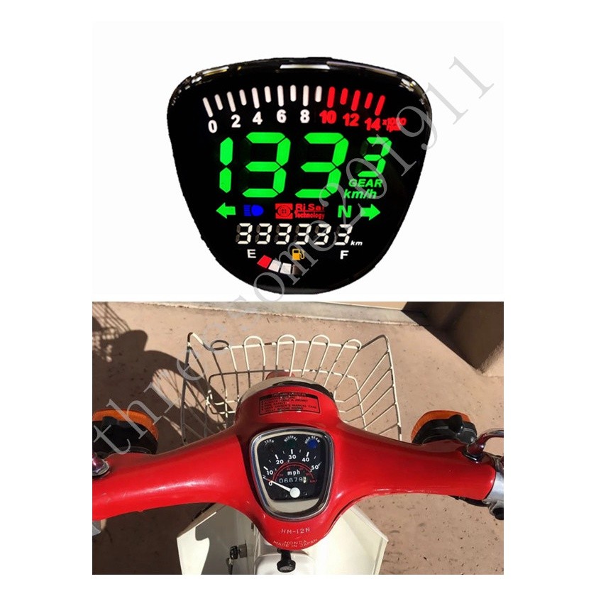 For honda super cub C50 C70 C90 Motorcycle LCD Digital Odometer