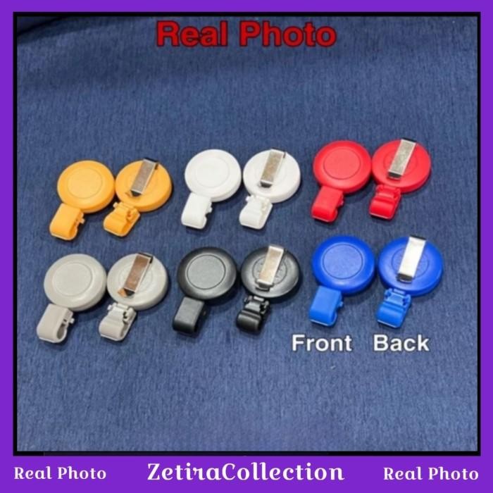

ReadyBanyakk77- Name Tag Clip Retractable ID Card Holder Gantungan Kartu Nama EasyPull