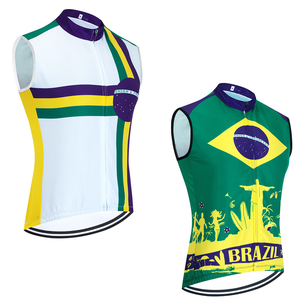 2024 Brazil Cycling Windbreaker Jersey UAE Team Bike Vest Maillot Ropa Ciclismo Breathable Bicycl Ts