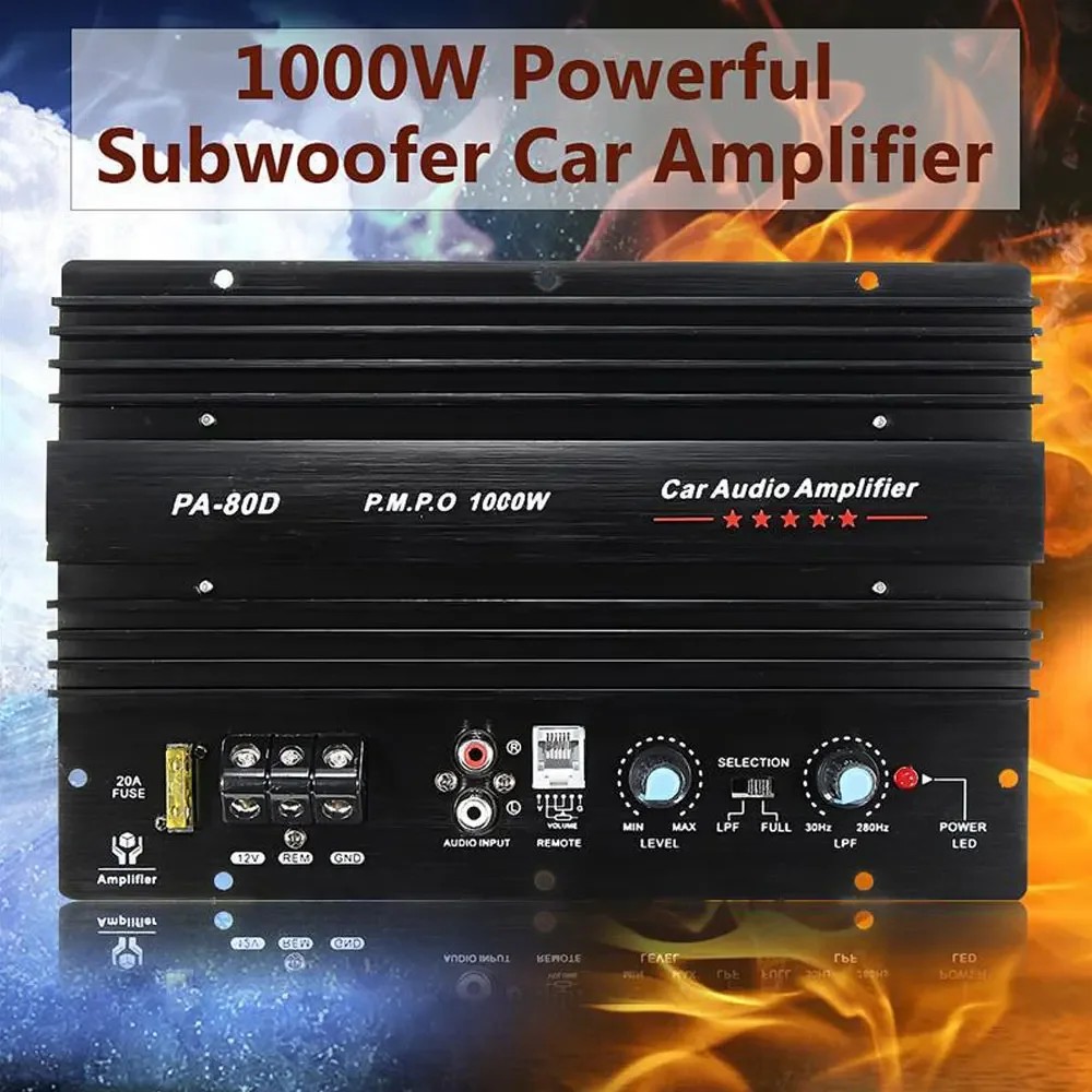 12inch Speaker Subwoofer Amplifier Board Peak 1000W High Power Car Audio 12V for 4-8 Ohm Bass Speake