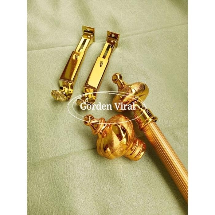 PREMIUM Rel Gorden Rollet Batangan Rel Garis Gorden Tiang Gorden