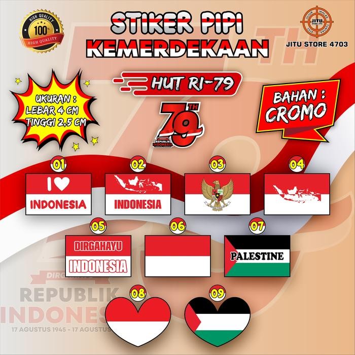 

(Allthebest) STIKER PIPI KEMERDEKAAN HUT RI 17 AGUSTUS