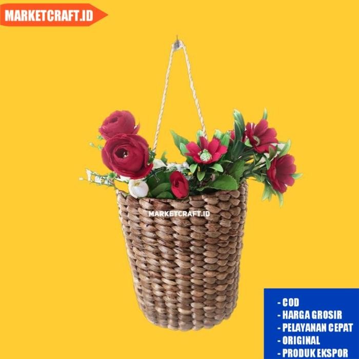 PREMIUM Pot gantung enceng gondok/Pot eceng gondok/mini pot/cover pot anyaman