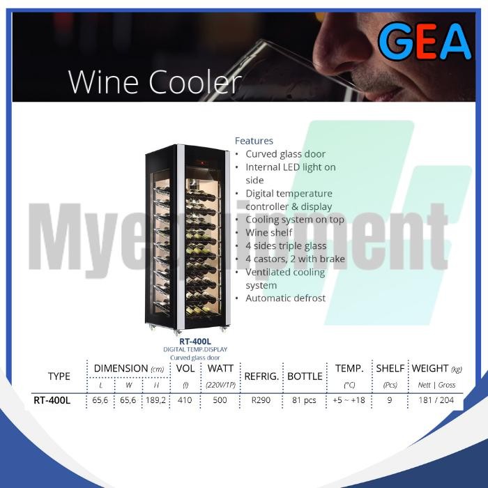 WINE COOLER DISPLAY WINE GEA  RT-400L