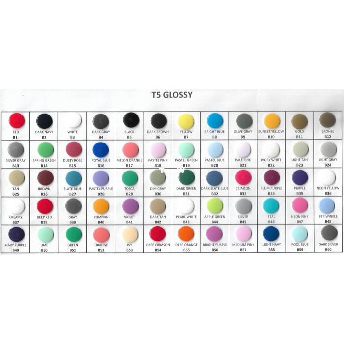 Plastik snap button/kancing jepret merk KAM T5 warna campur