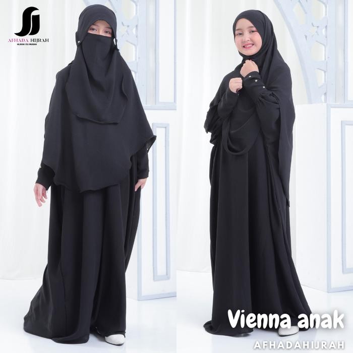 (Expert) Afhadahijrah - Gamis anak perempuan model kaftan vienna set cadar poni terbaru baju dan