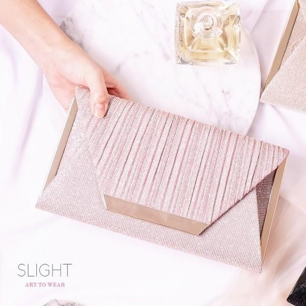 LENIASTOREID Clutch Square Pink Tas Pesta Import Mewah Elegan