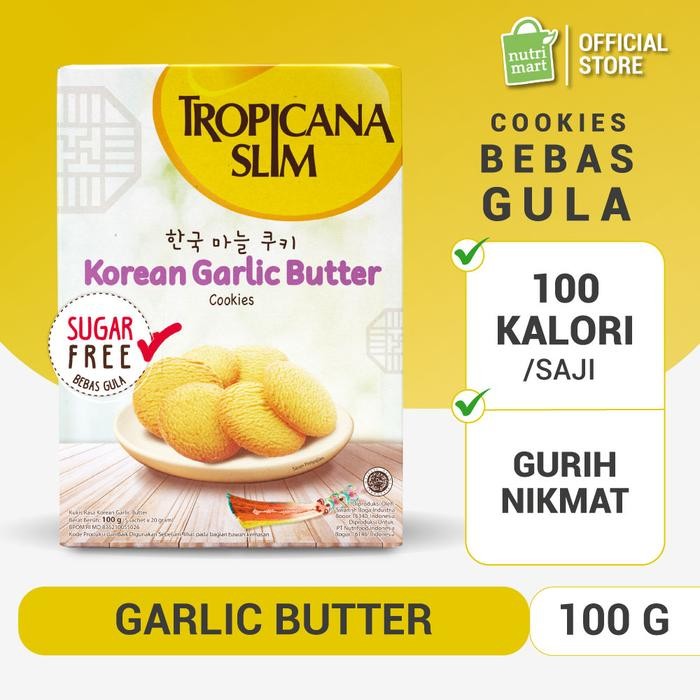 

OR6T Tropicana Slim Korean Garlic Butter Cookies (5 Sch) - Snack Bebas Gula