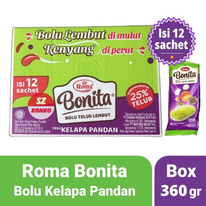 

OR6T Roma Bonita Rasa Kelapa Pandan - Box - Bolu Telur Lembut