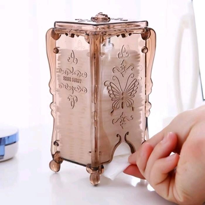 XLGD Tempat Kapas Wajah/Rak Kapas Mini/Rak Kosmetik Kapas Wajah Dengan Tutup