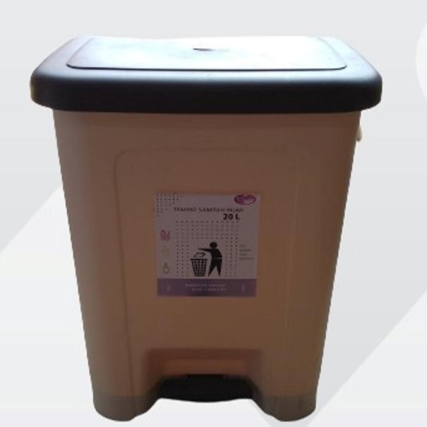 PREMIUM Tempat Sampah Plastik Injak 20 Liter / Tempat sampah injak cokelat 20 Liter / Tempat sampah