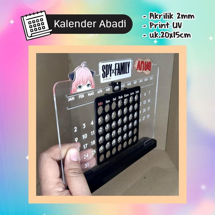 

TERMURAH Kado Hadiah Souvenir Kalender Abadi Akrilik Anime Kpop Anya Custom READY STOCK
