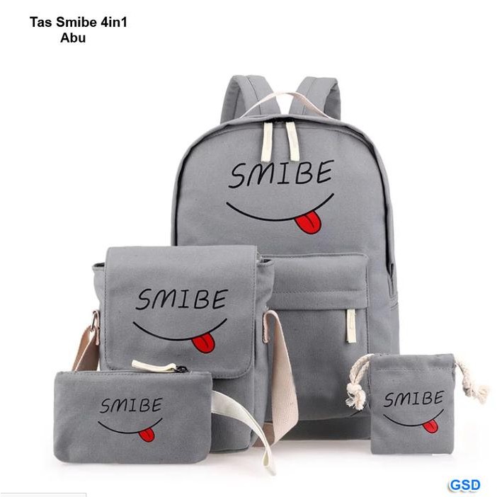 Tas Ransel Anak /Tas Punggung Kanvas 4In1 -Tas Smibe 4In1