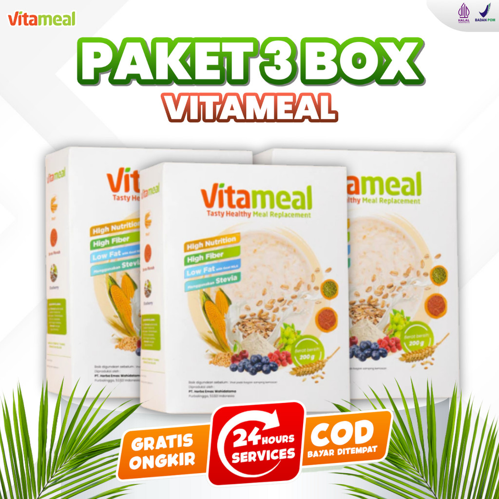 

SOLUSI Vitameal Nutrisi Metafiber Original Suplemen Aslam Multigrain Bpom Mencegah VITAMIEAL GERD