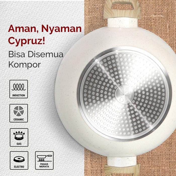 Panci Keramik Kuali Keramik Wajan Anti Lengket Granite Free Pfoa Tebal