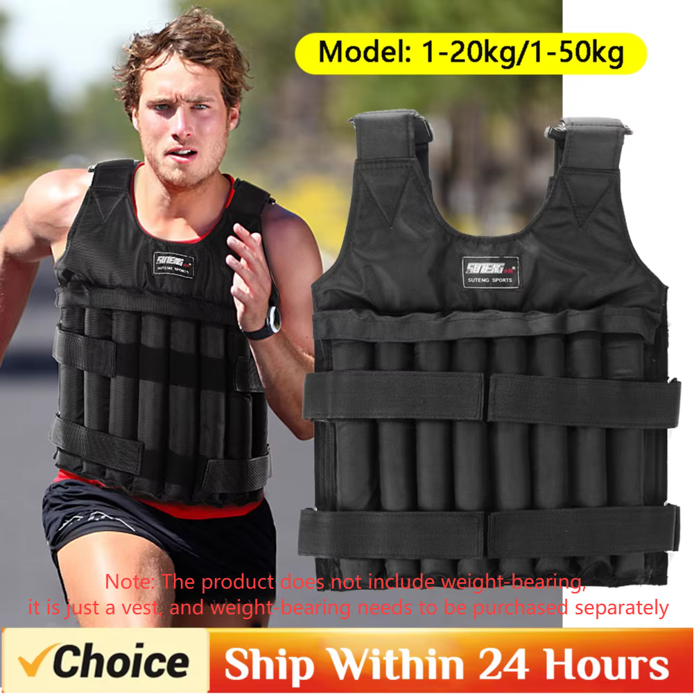 20kg 50kg Loading Weighted Vest Adjustable Exercise Training Fitness Jacket Gym Workout Boxing Vest 