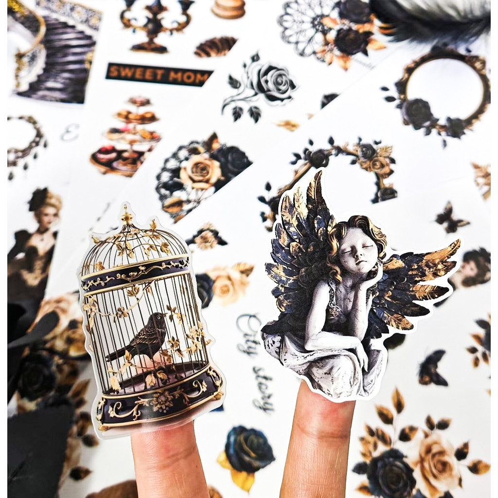 

6Style 20Pcs/bag Europe and the United States style characters matte PET sticker book DIY