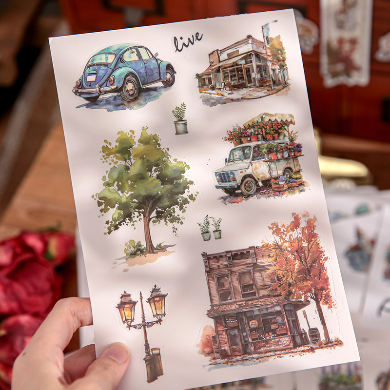 

4Style 20Pcs/Book Bewitching Illusion Series Sticker Book for DIY Handbook Diary Envelope