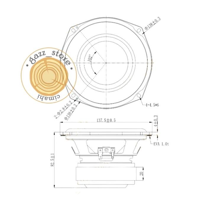 Speaker Subwoofer 5.25 inch Harman Kardon 2 ohm 80W