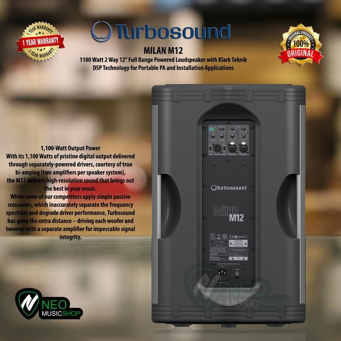 Turbosound MILAN M12 1100 Watt 12" Full Range Powered Speaker