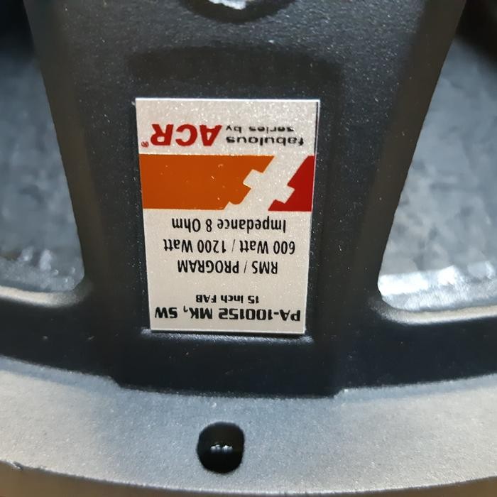 SPEAKER SUBWOOFER ACR PA 100152 MK I SW FABULOUS 15 INCH