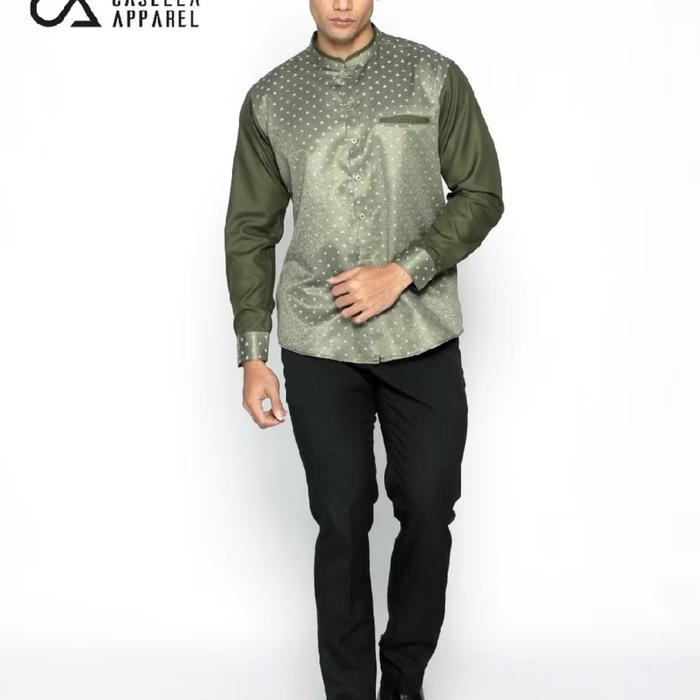 (Expert) Baju Koko Batik Lengan Panjang Reguler Fit Bahan Katun Premium Motif Kombinasi Mewah