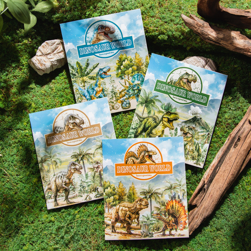 

4 style 15 / pack PET stickers dinosaur world theme children fun stickers handbook DIY