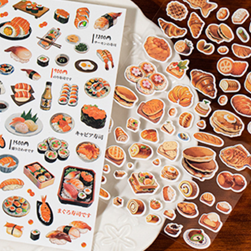 

8pcs Ancient Showa Style Tasty House Food Theme Landscape Stickers DIY Diary Notebook