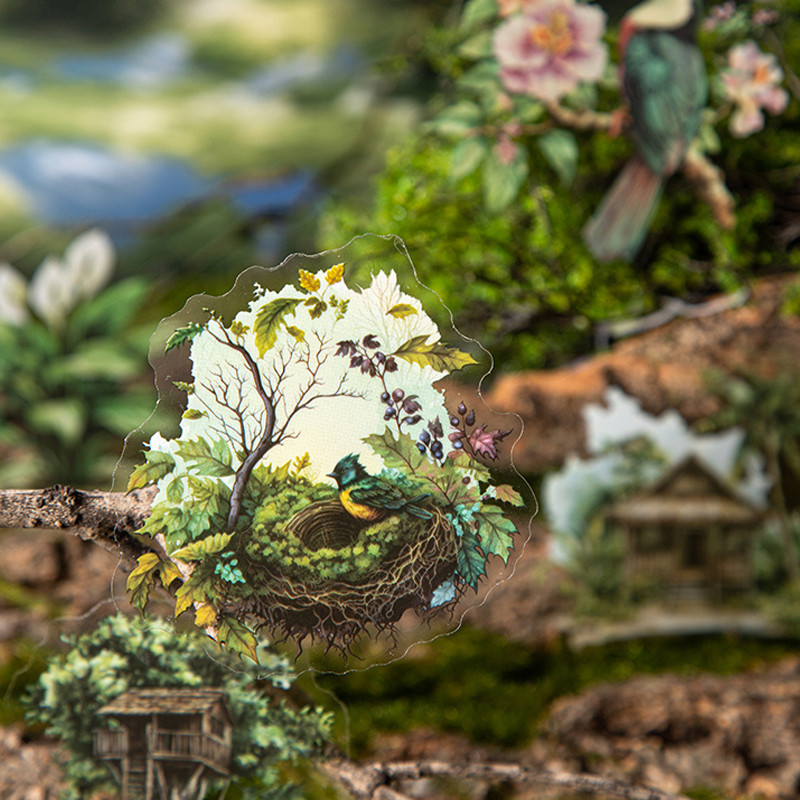 

80Pcs/bag Woodland Encounter Series Animal Scenery Stickers Handbook Material DIY Scrapbook