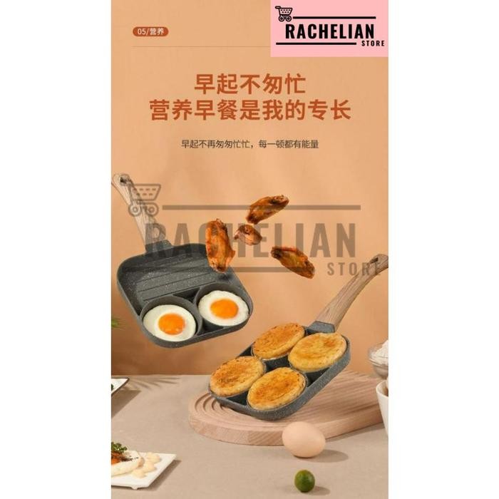 Spesial Teflon Sekat 3 Dan Sekat 4 Fry Pan Marble Medical Stone Non Steak Termurah