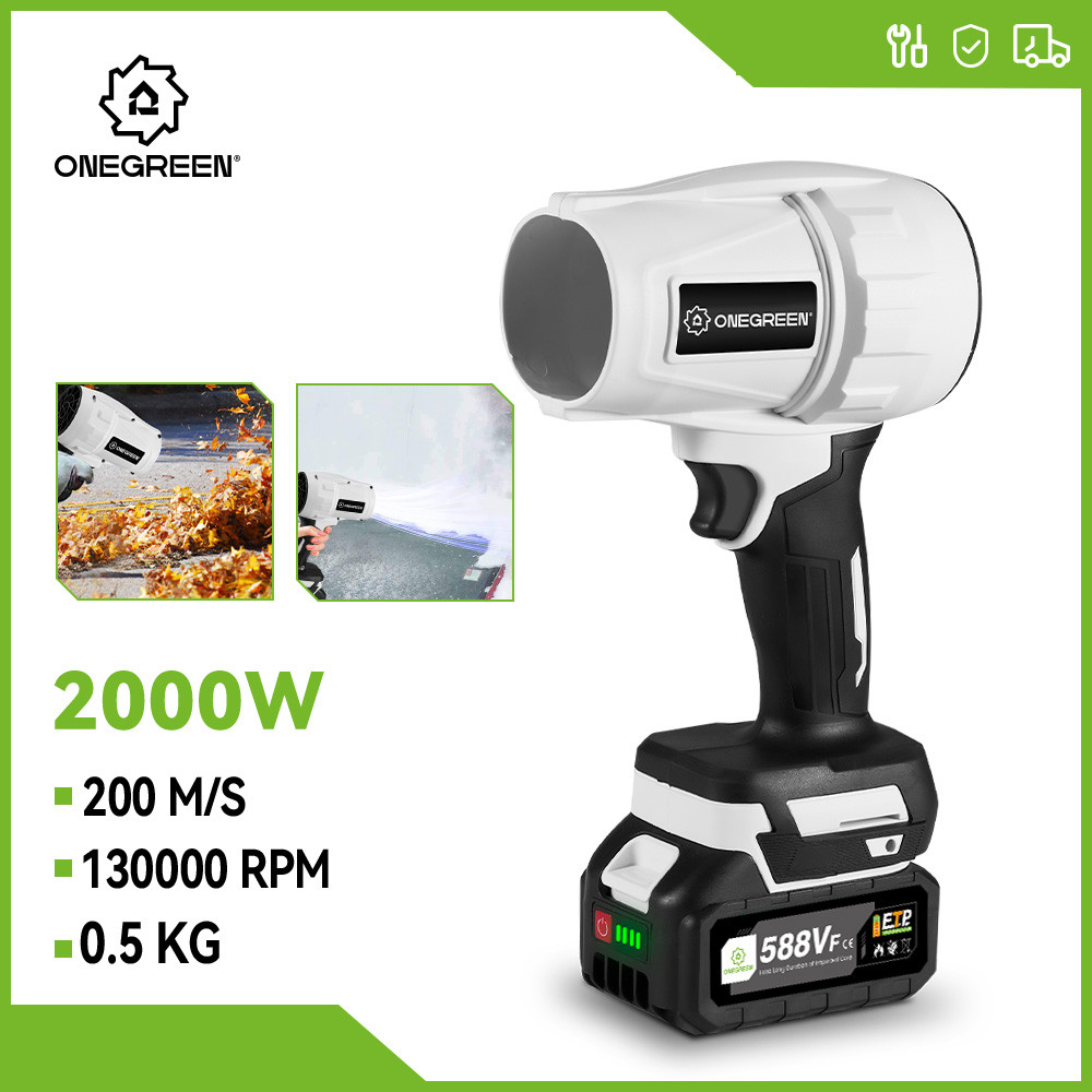 Baru ONEGREEN 2000W Electric Turbo Blower Jet Fan 200M/S Handheld Air Blower Violent Blowing Tool fo