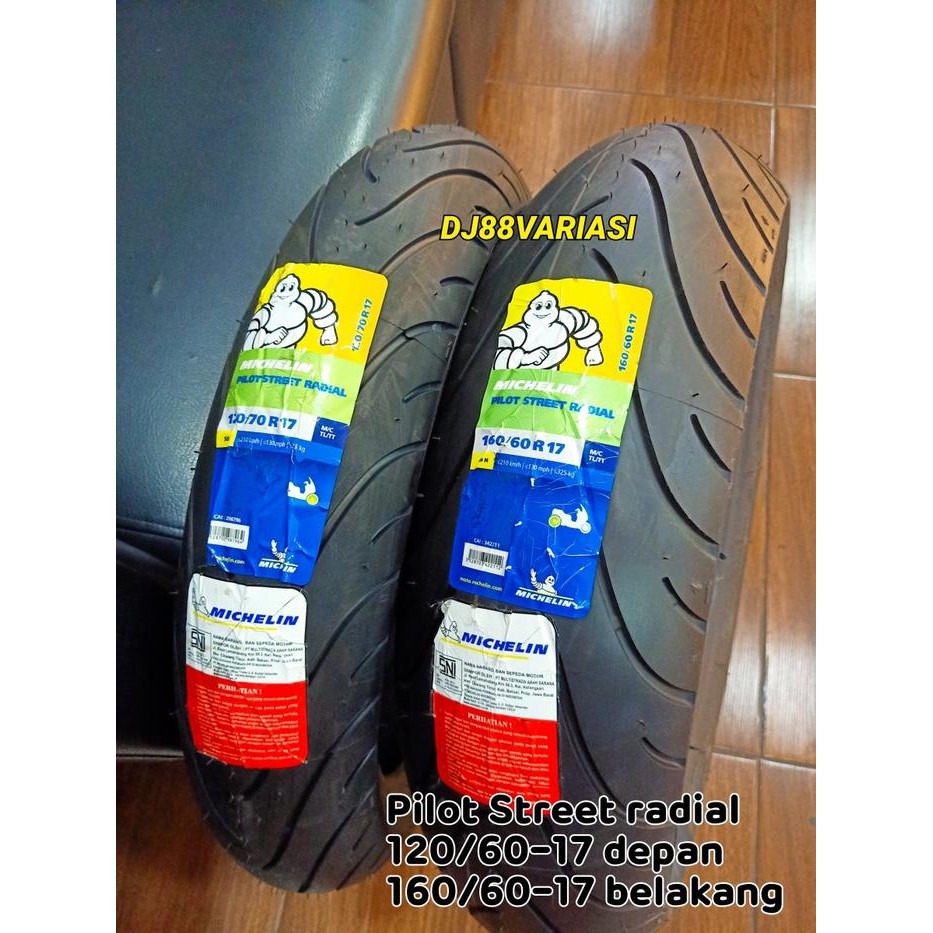 Ban michelin pilot street radial 120/70-17 dan 160/60-17 ninja250 cbr
