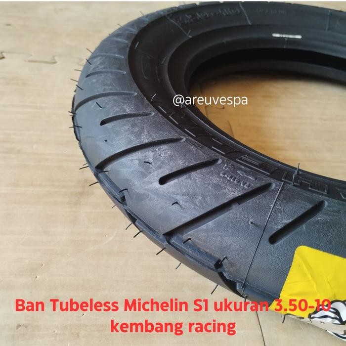 Ban michelin Tubeless S1 350 -10 kembang racing utk Vespa