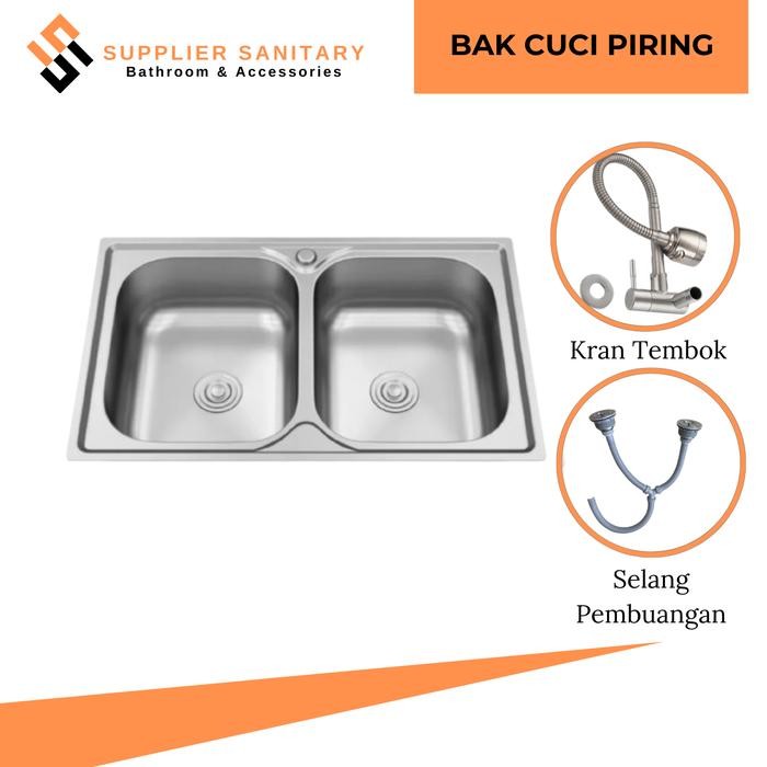 Toto - Bak Cuci Piring 78X43 Paket Kran Cuci Piring Wastafel