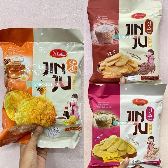 

4ZMI Richy Jinju Bbq Pepper Steak / Pink Salt Rice Cracker / Honey Krekers Beras Jin Ju