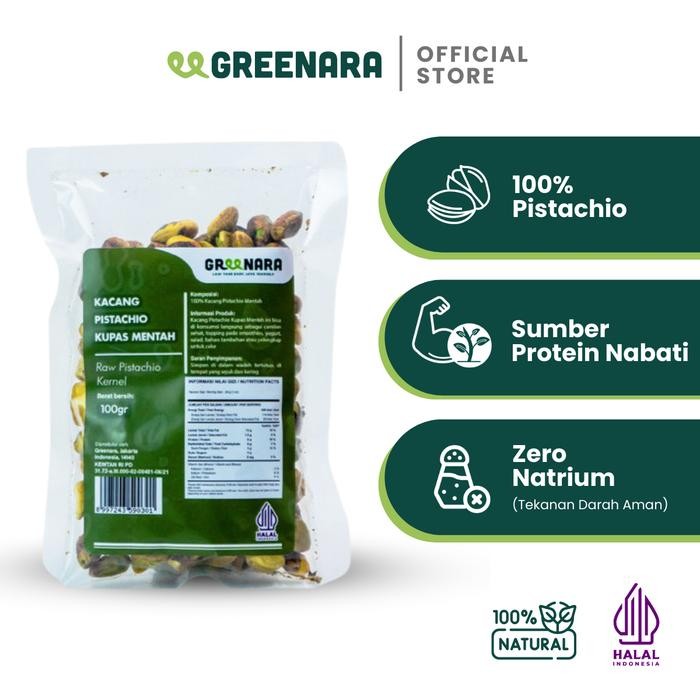 

4ZMI Greenara Kacang Pistachio Kupas Mentah 100Gr