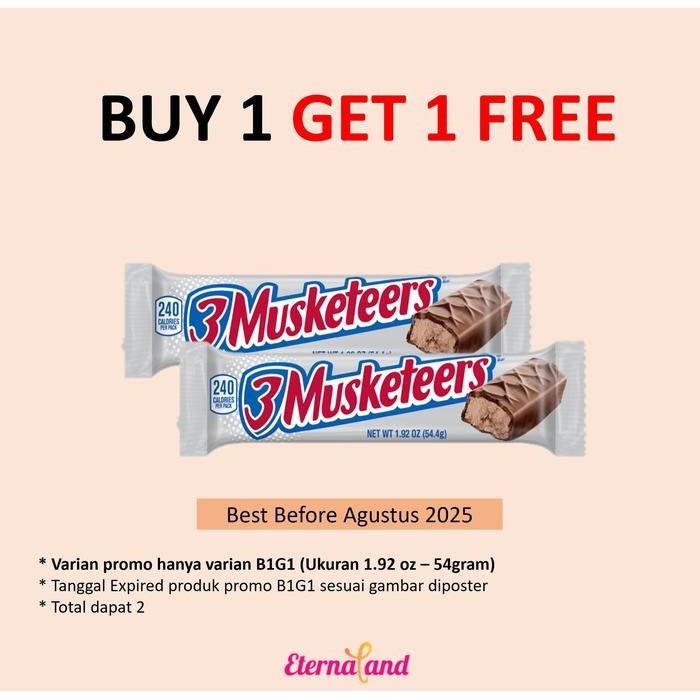 

ND2L 3 Musketeers Chocolate - Cokleat Import Usa