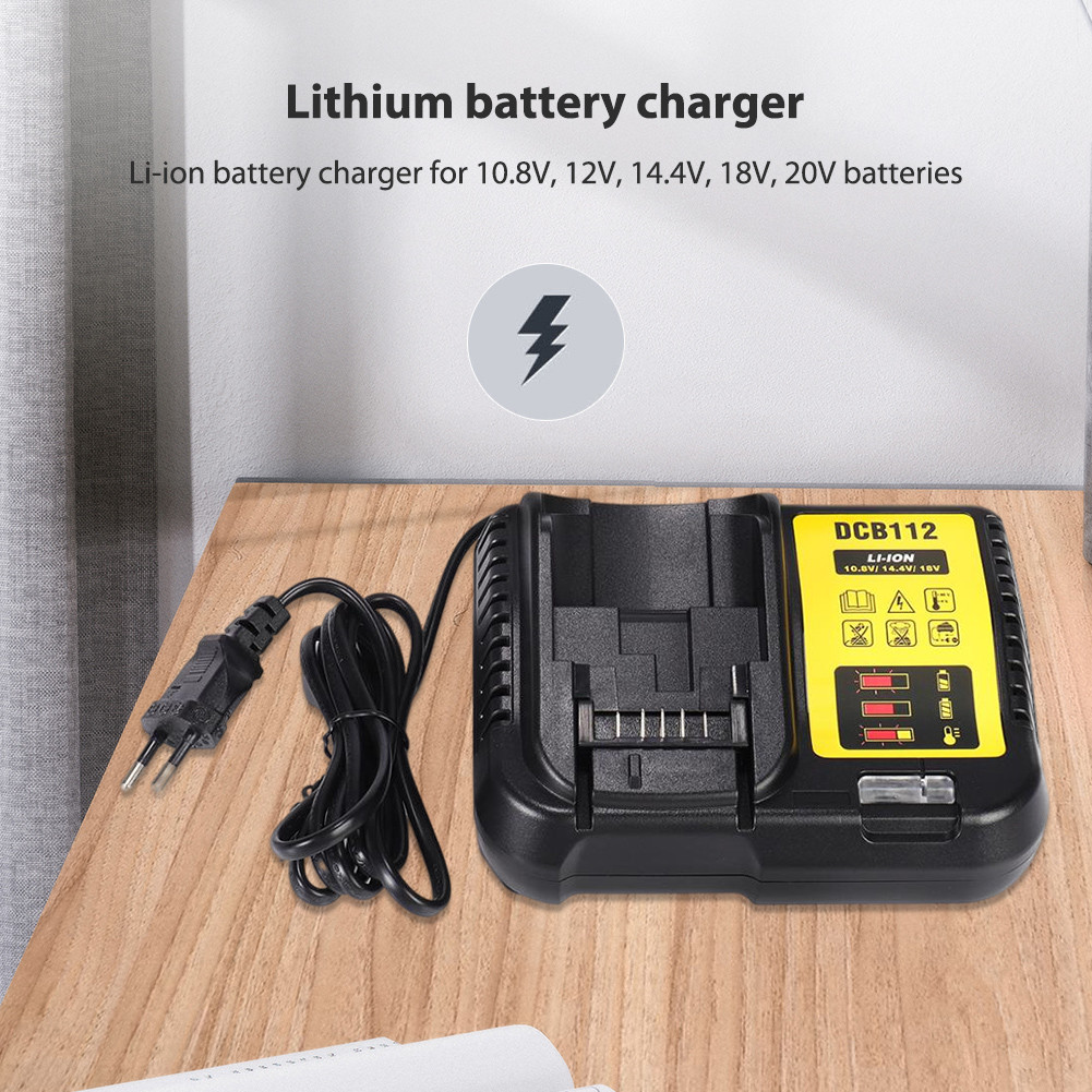 EU Battery Charger for dewalt DCB180 DCB120 DCB127 DCB200 DCB206
