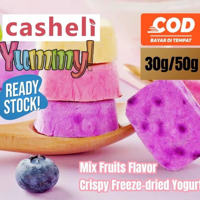 

IOI2 Casheli Yogurt Crispy Freeze-Dried Yogurt Mix Fruit Flavor Snacks Food Camilan Yoghurt