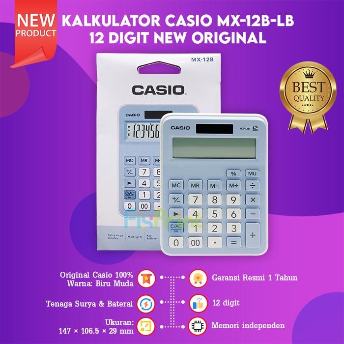 

CASIO MX-12B KALKULATOR DESKTOP 12 DIGIT CALCULATOR GARANSI RESMI ORI