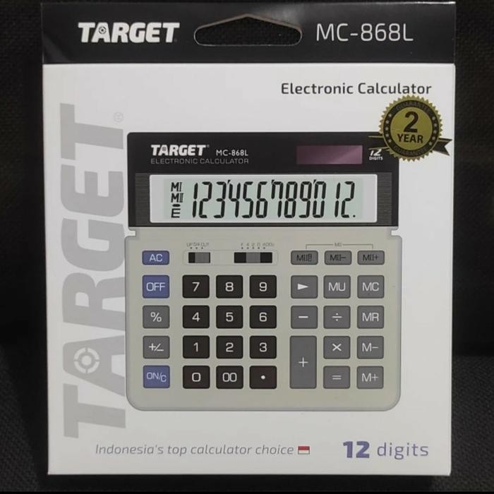 

Target Calculator Target Mc-868L Dengan Layar Besar 12 Digit Tombol Empuk Pengganti Citizen Sdc-868